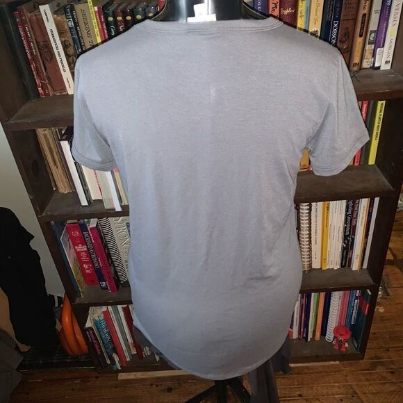 Lularoe I Speak French Fries gray Liv basic tee - Picture 2 of 3